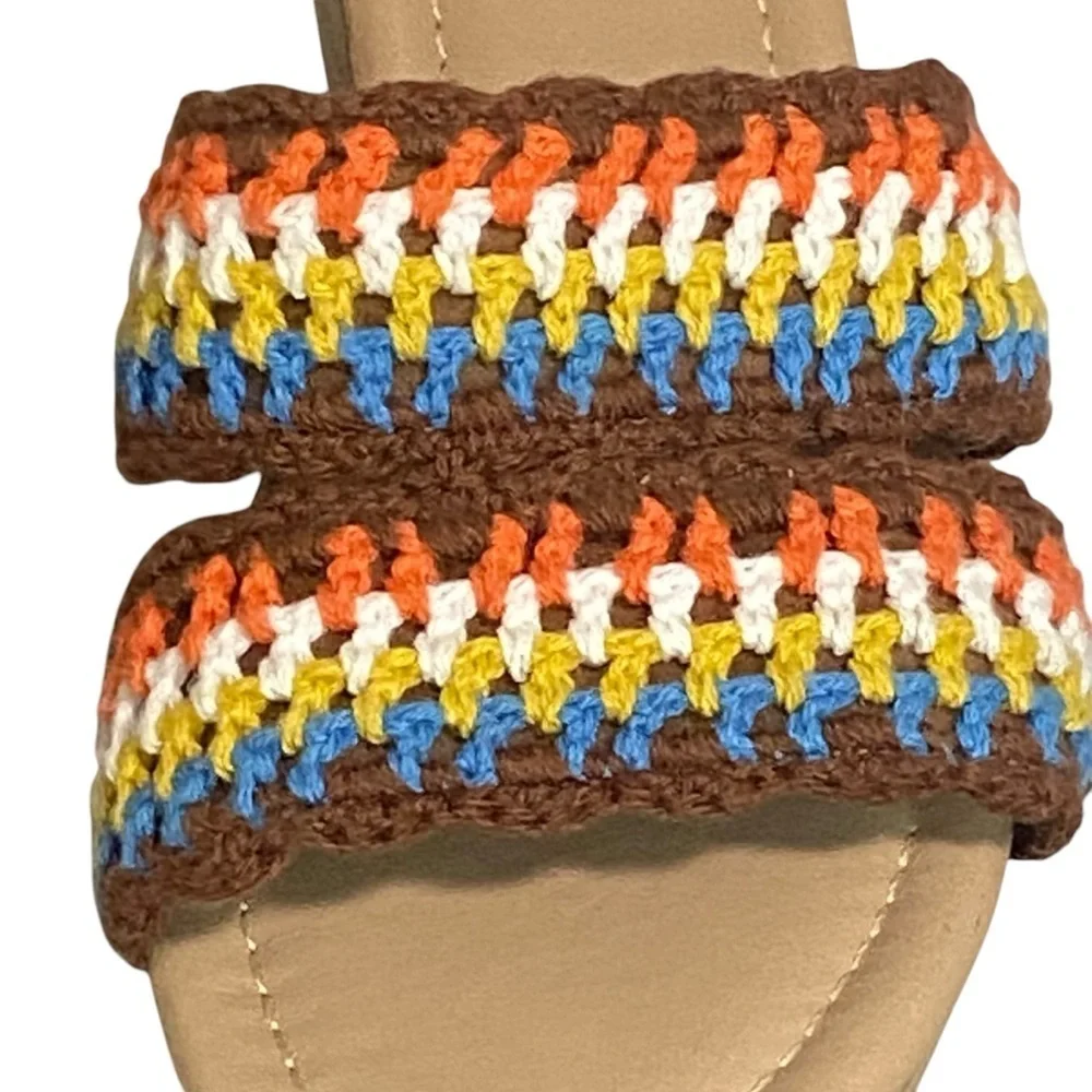 COMFORT EST. 1946 - SIZE 7.5 - CROCHET SANDAL‎ WITH CORK HEEL PLATFORM